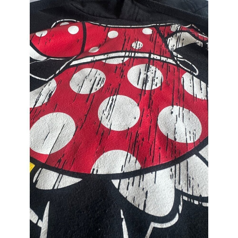 DISNEY Parks Minnie Mouse Pullover Womens Hoodie Sweatshirt Bow Ears SZ XL Black - Picture 8 of 9